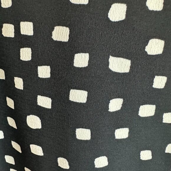 Sanctuary Black & White Spotted Drop Waist Ruffle Hem Long Sleeve Mini Dress XS - Picture 4 of 4